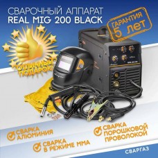  Аппарат сварочный "Сварог" MIG 200 Real Black (N24002N) краги+маска